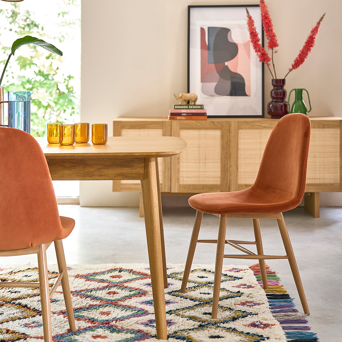Lot de 2 chaises velours, Polina terracotta, LA REDOUTE INTERIEURS