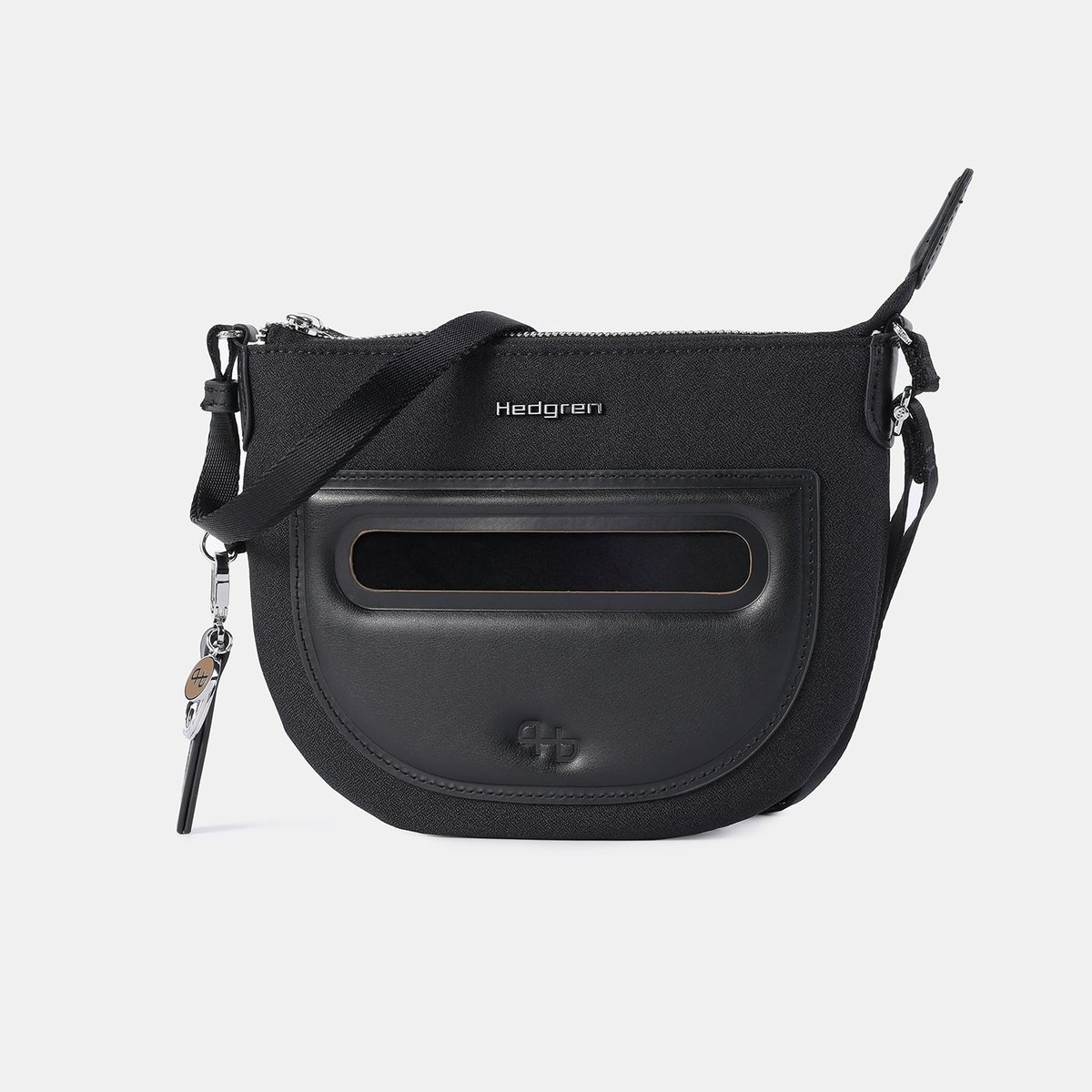 Sac bandoulière demi-lune compact sécurisé black, HEDGREN