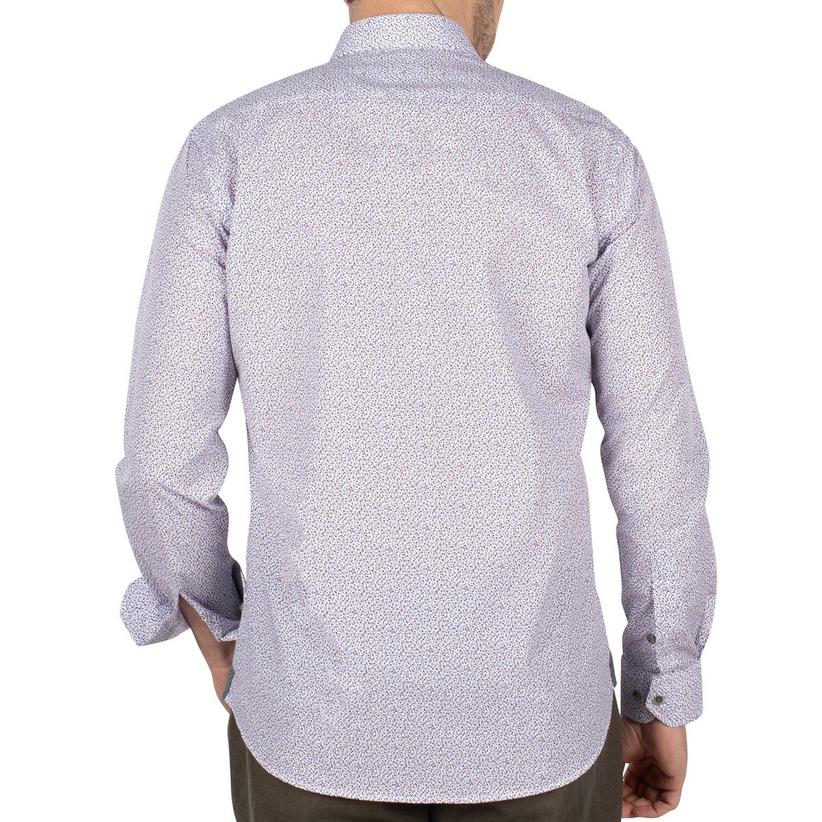 Chemise liberty flower wave blanc x kaki, SHILTON