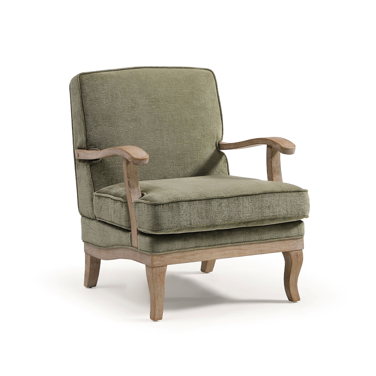 Oakley Distressed Chenille Armchair olive, SO'HOME