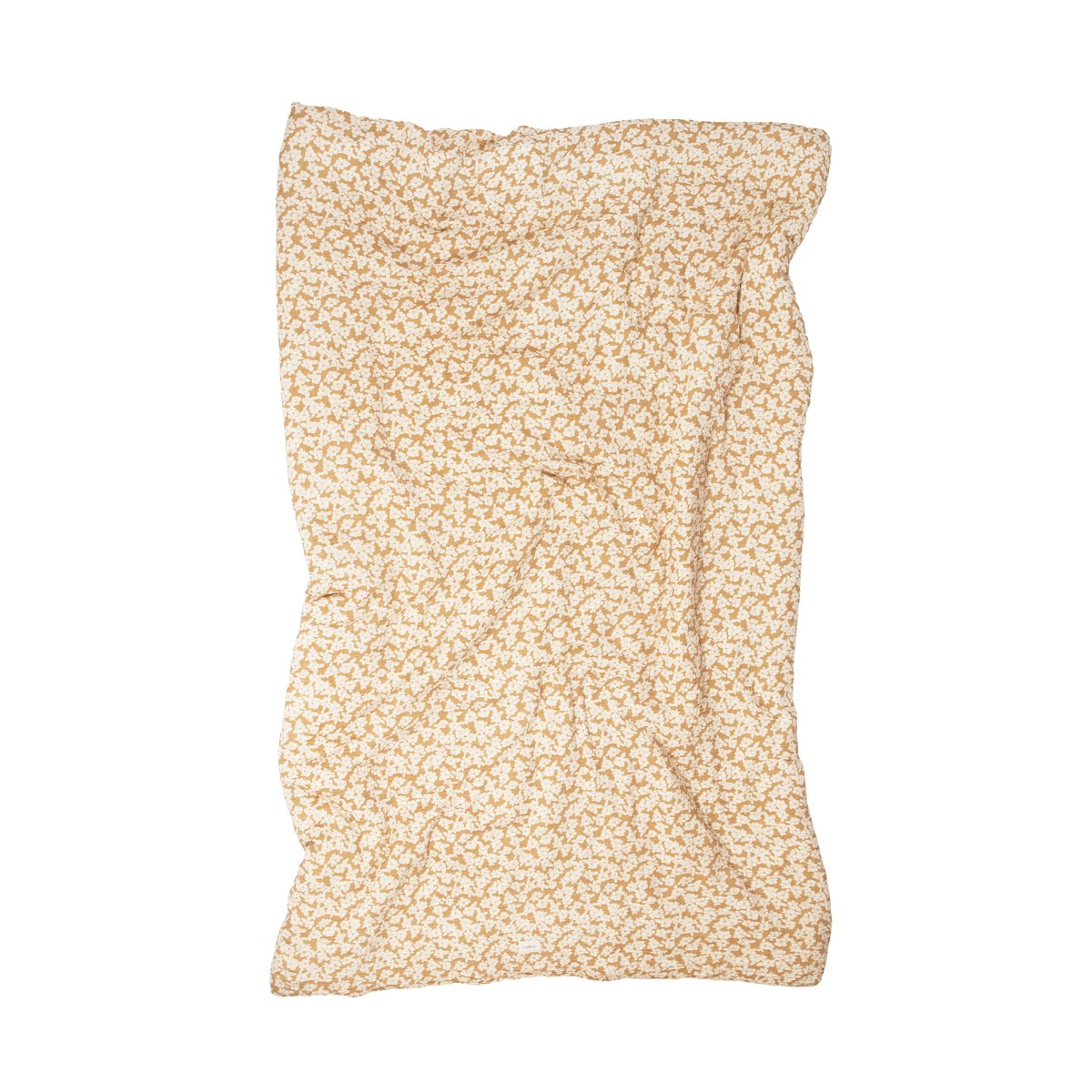 Housse de couette lit individuel en double gaze de coton lavée WABI-SABI marron doré sakura, NOBODINOZ