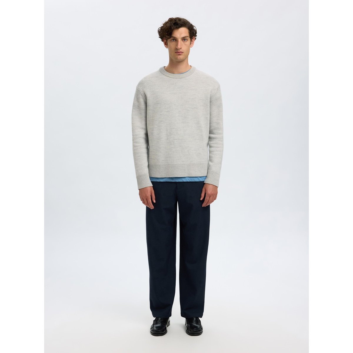 Pull En Maille gris - light grey melange, SELECTED