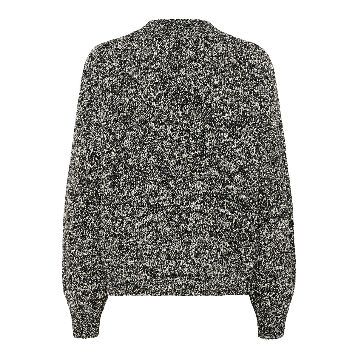 Pullover tricoté noir blanc black chalk knit, KAFFE