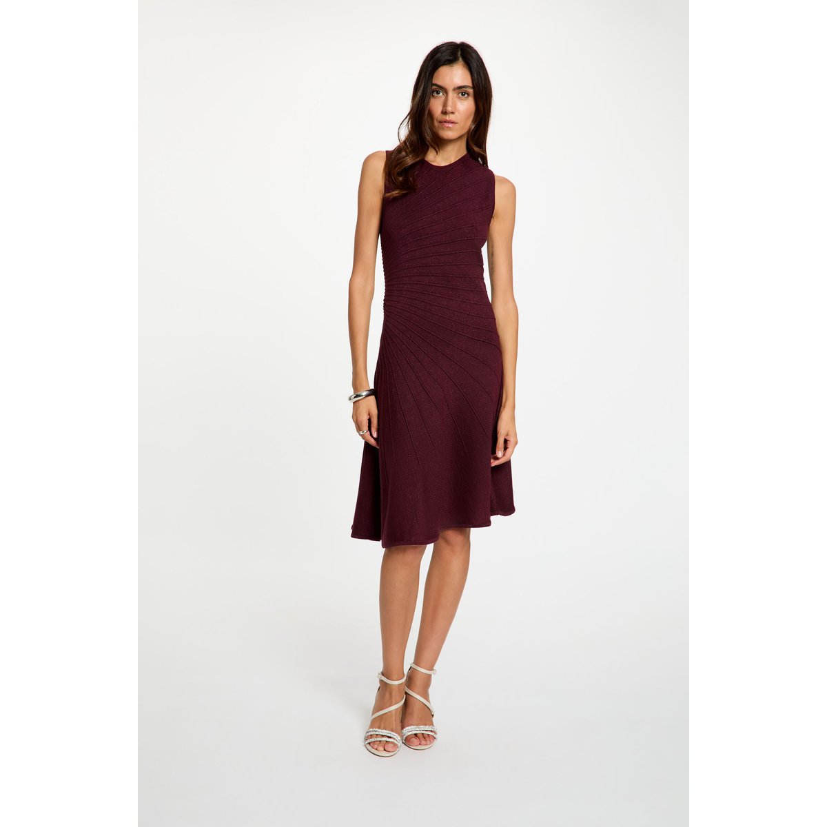 Robe tricot sans manches prune, MORGAN