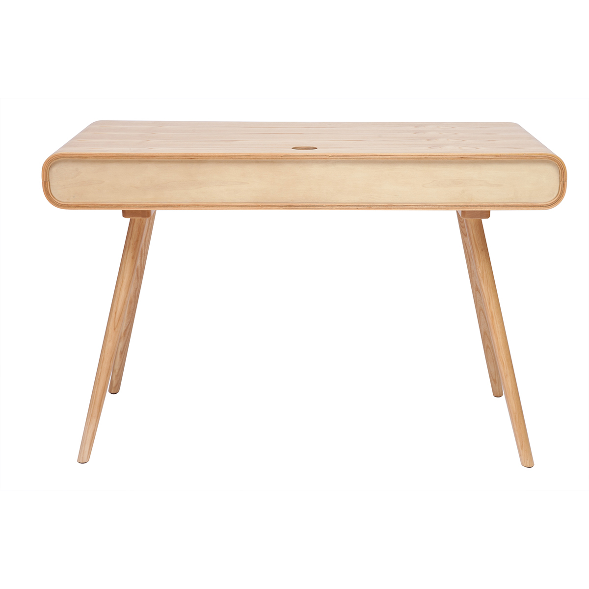 Bureau avec rangement vintage L120 cm OLYMPE frêne, MILIBOO