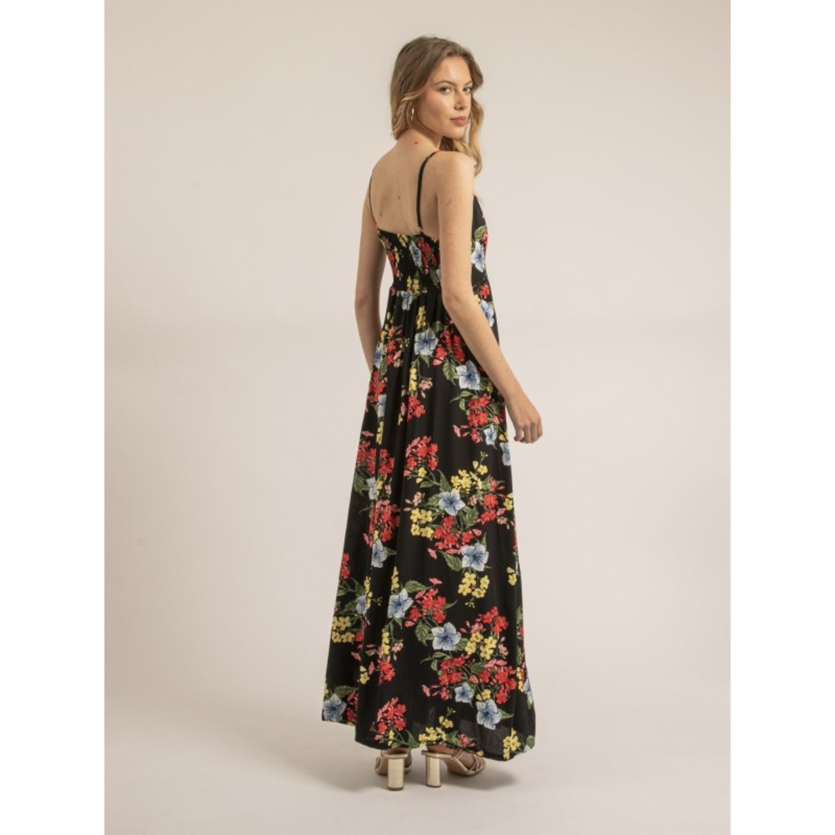 Robe Longue Motifs Italika noir, DONA LISA