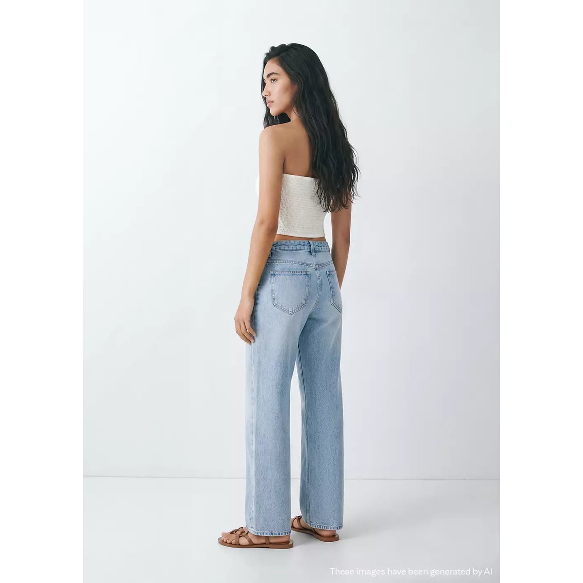 Top bustier avec détail de perles blanc cassé, MANGO TEEN