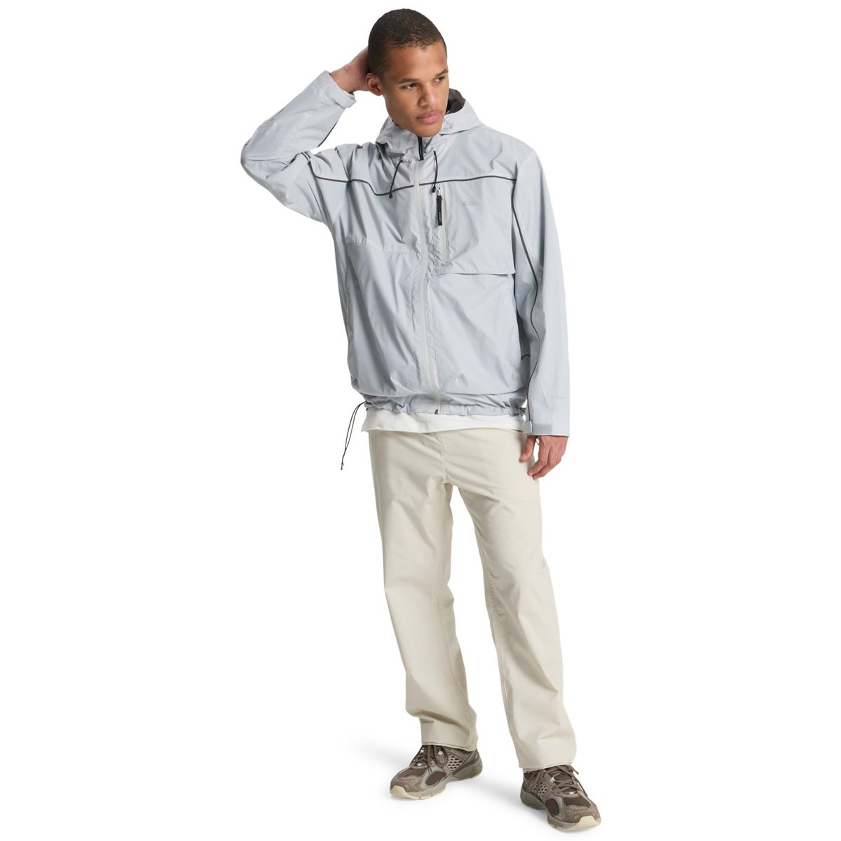 Veste imperméable à capuche FULL RIG gris micro chip, QUIKSILVER