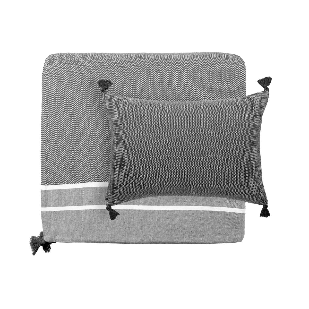 Coussin coton STOCKHOLM noir, FEBRONIE
