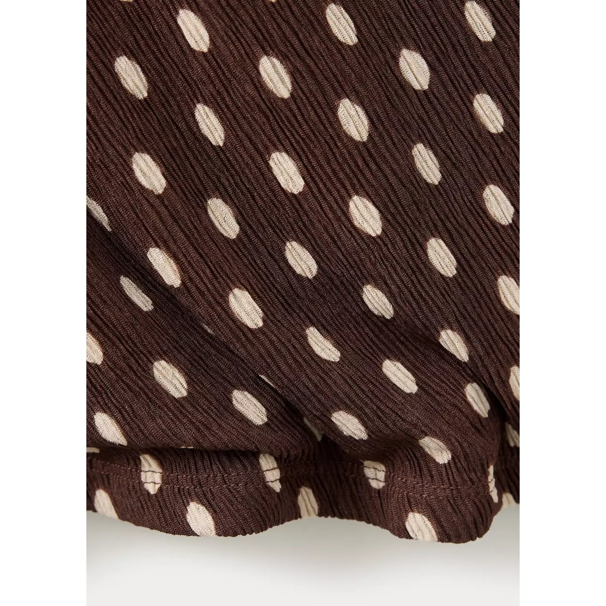 Blouse croisée pois marron, MANGO