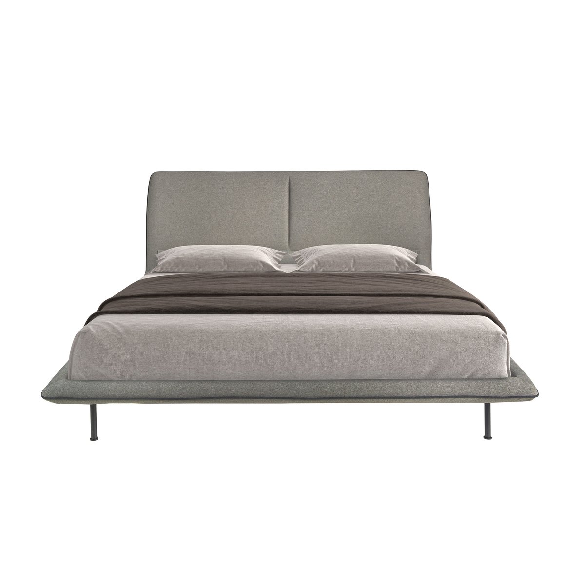 Lit en tissu gris foncé | noir, ANGEL CERDA