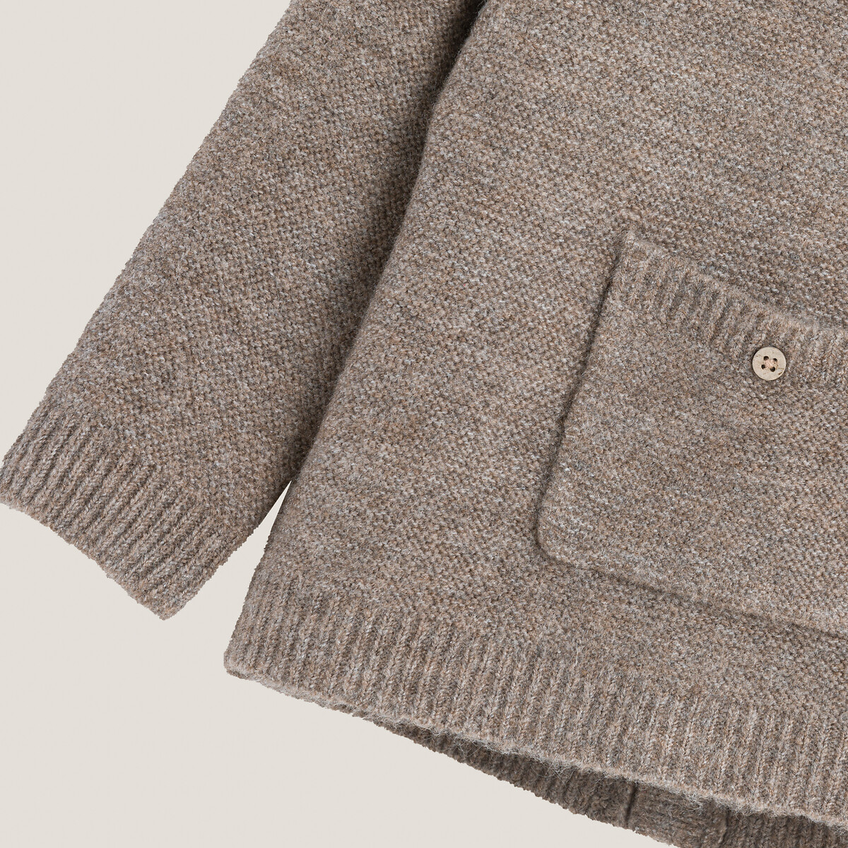 Pull tricot point mousse marron clair, LA REDOUTE COLLECTIONS