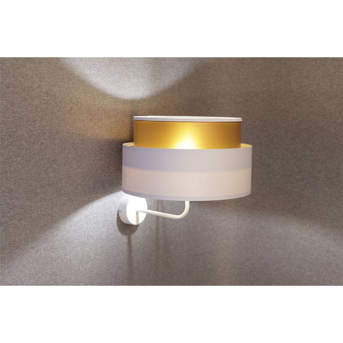 Applique murale en tissu, DUO ELLEGANT blanc satin intérieur cuivre, BPS KONCEPT