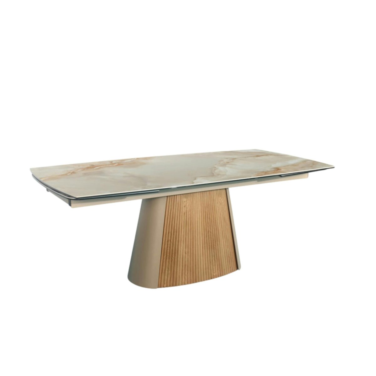 Table extensible céramique effet marbre beige 200-300 cm LOMBARDIE beige, PIER IMPORT