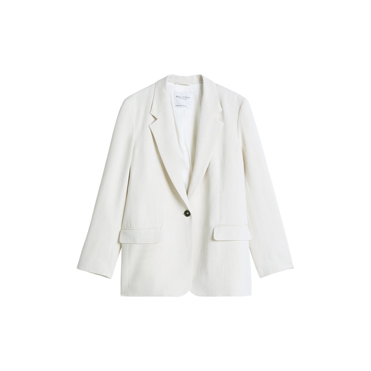 Blazer en forme en mélange viscose-lin beige, MARC O'POLO