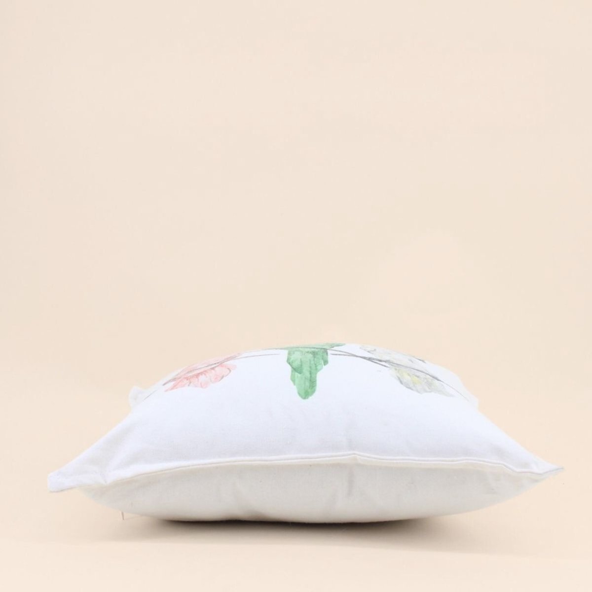 Coussin imprimé perroquet 40cm blanc, ORNAMI