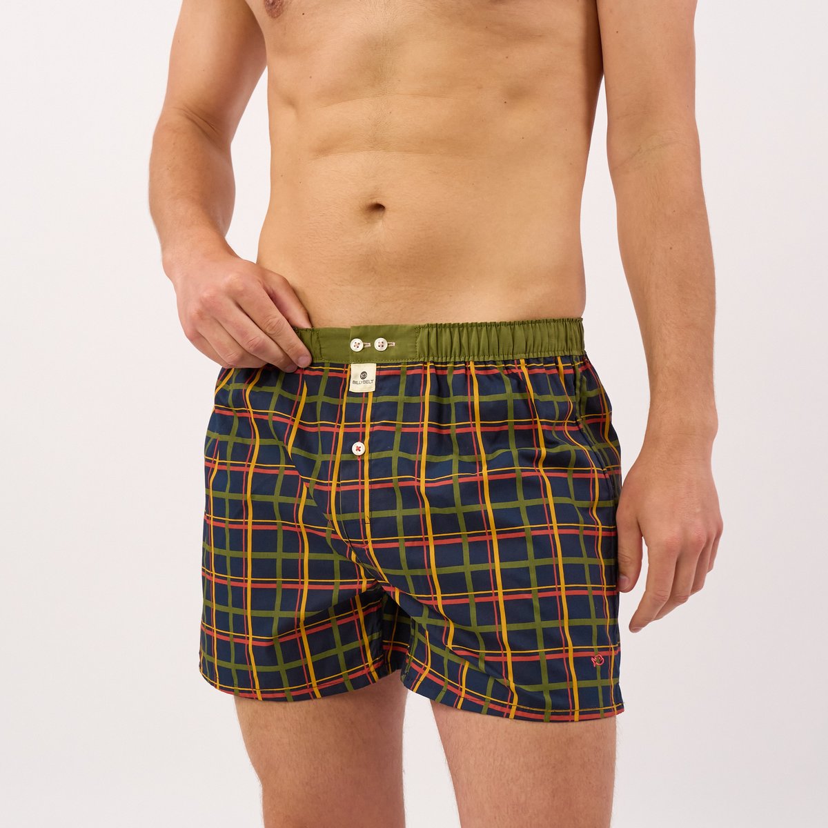 Caleçon en coton biologique FANTAISIE vert foncé, BILLYBELT