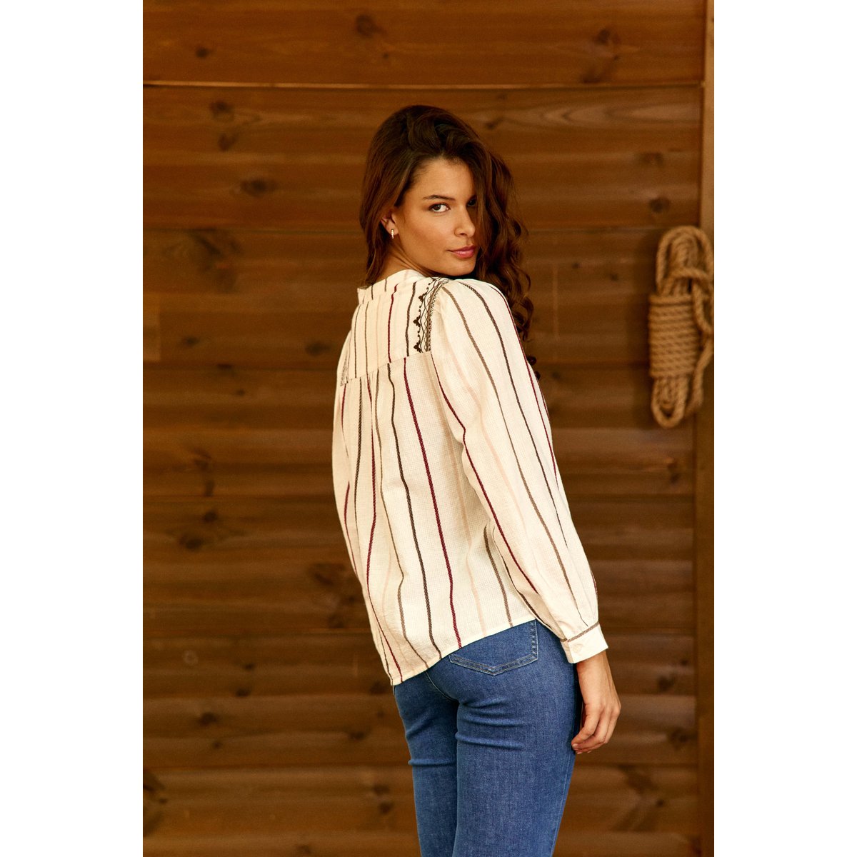BLOUSE imprimé ethnique BRIAR 11-ecru, LA PETITE ETOILE