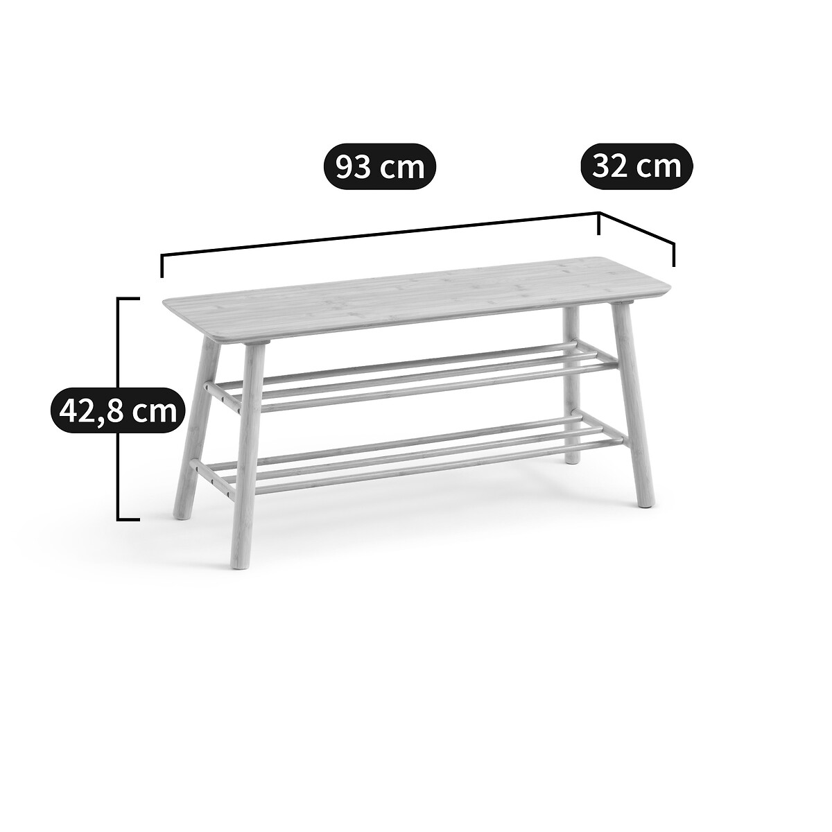Banc d'entrée avec rangement chaussures, Ivo naturel, SO'HOME