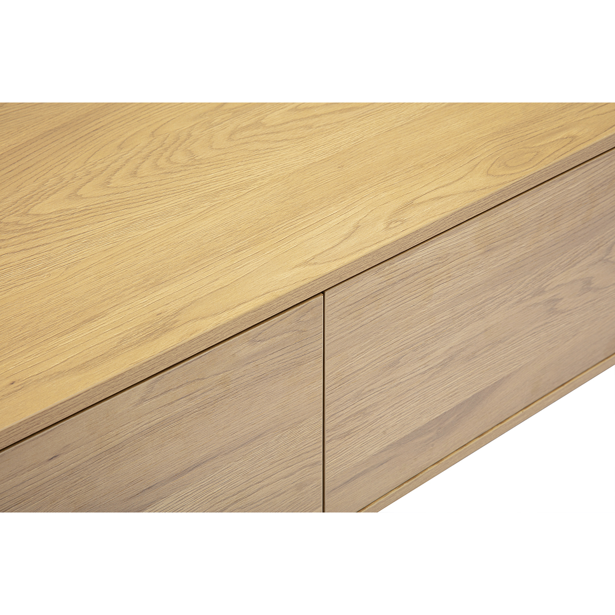 Table basse rectangulaire avec rangement 2 tiroirs finition bois clair chêne L120 cm NEGAN chêne clair, MILIBOO