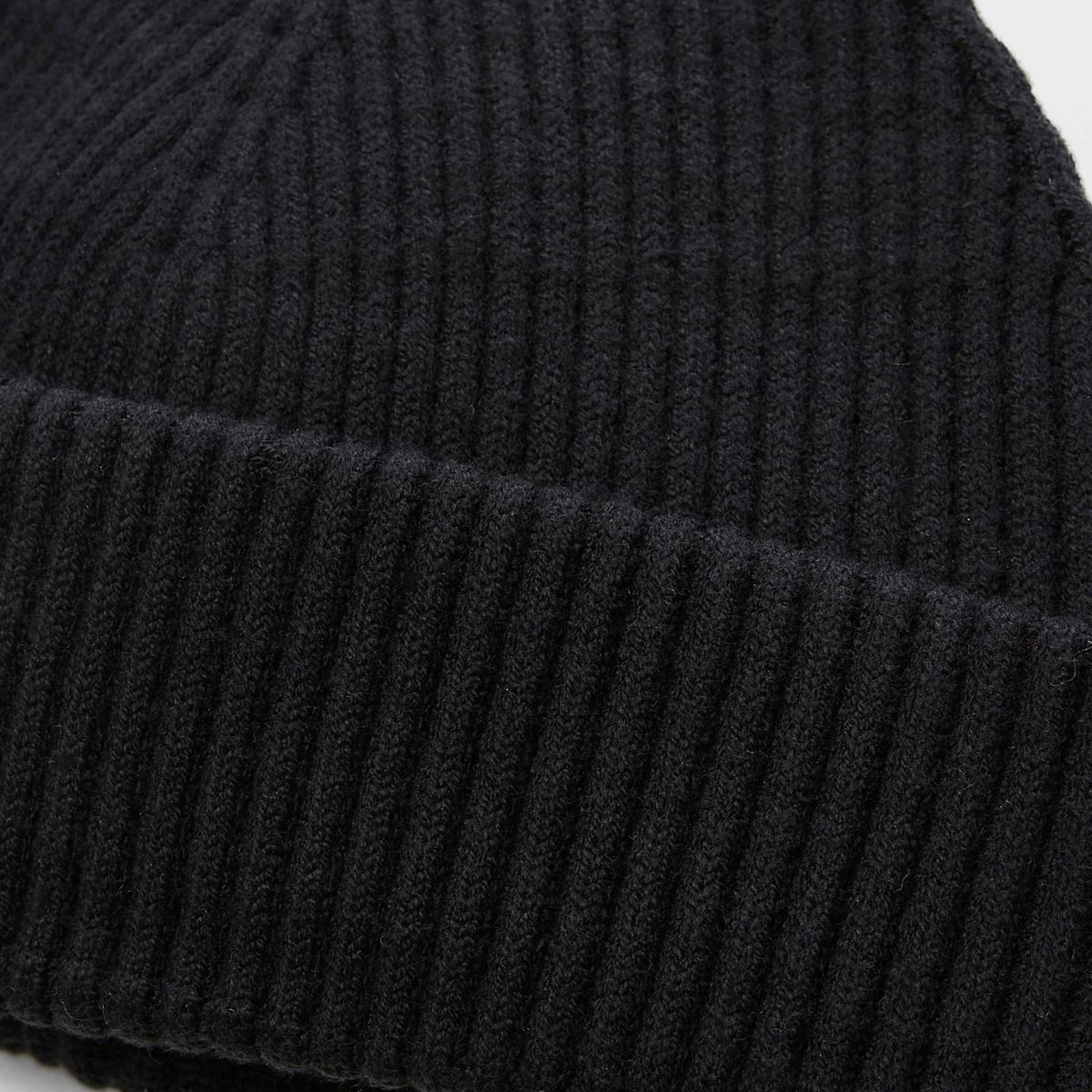 Bonnet côtelé noir, MONOPRIX