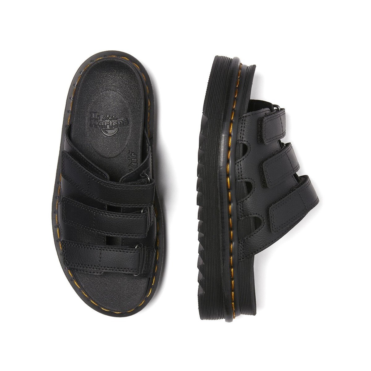 Mules Rain Slide in pelle Athena nero , DR. MARTENS