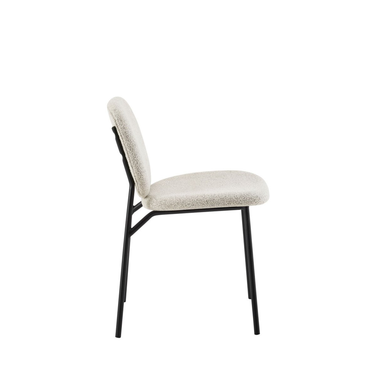 Lot de 2 chaises en tissu et métal- DALBY écru chiné, DRAWER