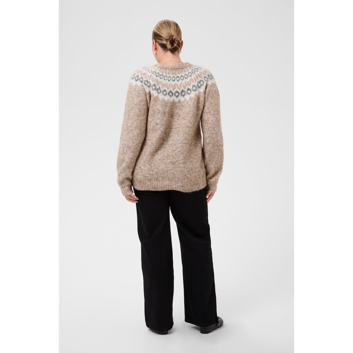 Cardigan à tricot beige beige melange, KAFFE CURVE