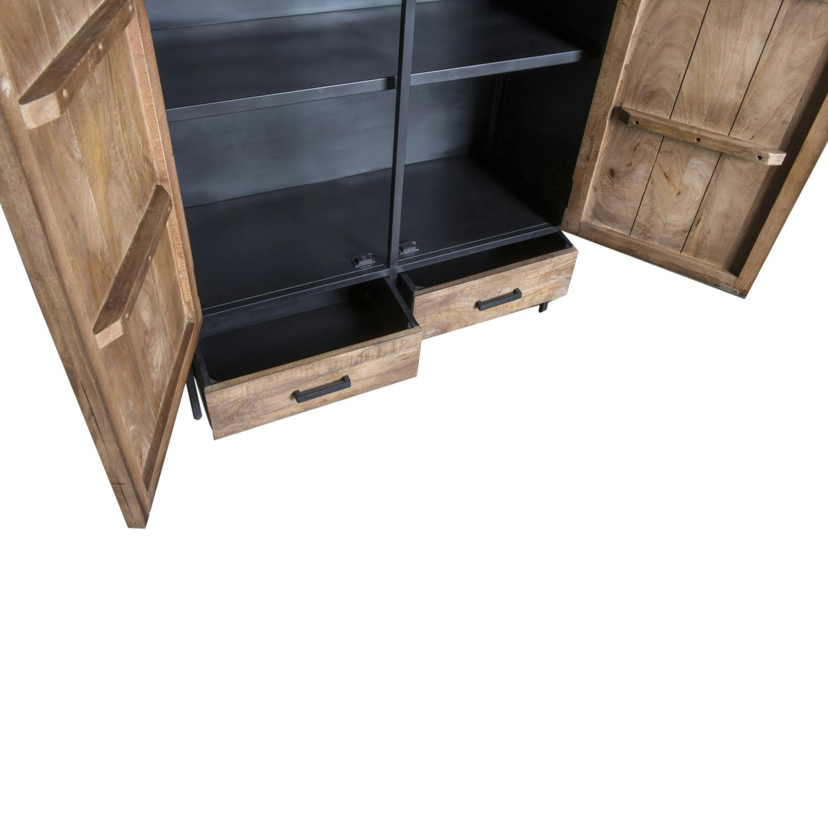 Buffet haut 2 portes bois et métal FULTON bois naturel, PIER IMPORT