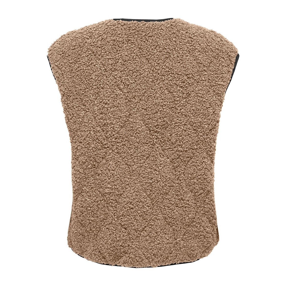 Sherpa Sleeveless Jacket camel, ONLY