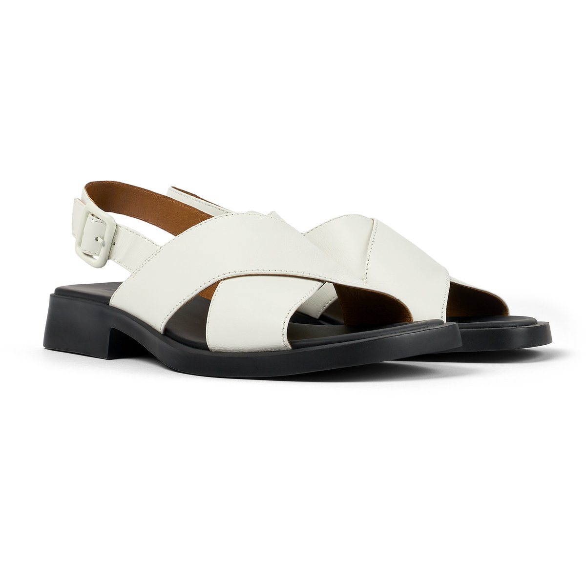 Sandales en cuir ultrasouple Dana blanc naturel, CAMPER