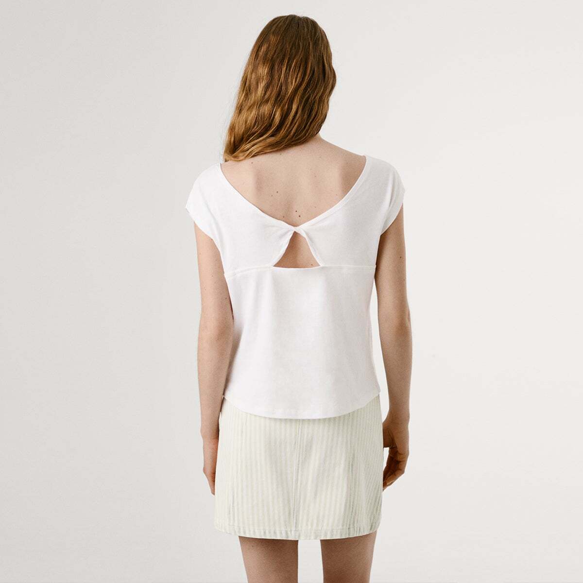 T-Shirt À Dos Échancré blanc, PEPE JEANS