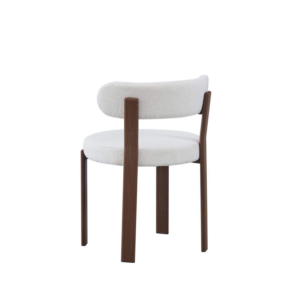 Lot de 2 chaises en tissu bouclette piètement effet bois foncé- IZZY beige, DRAWER