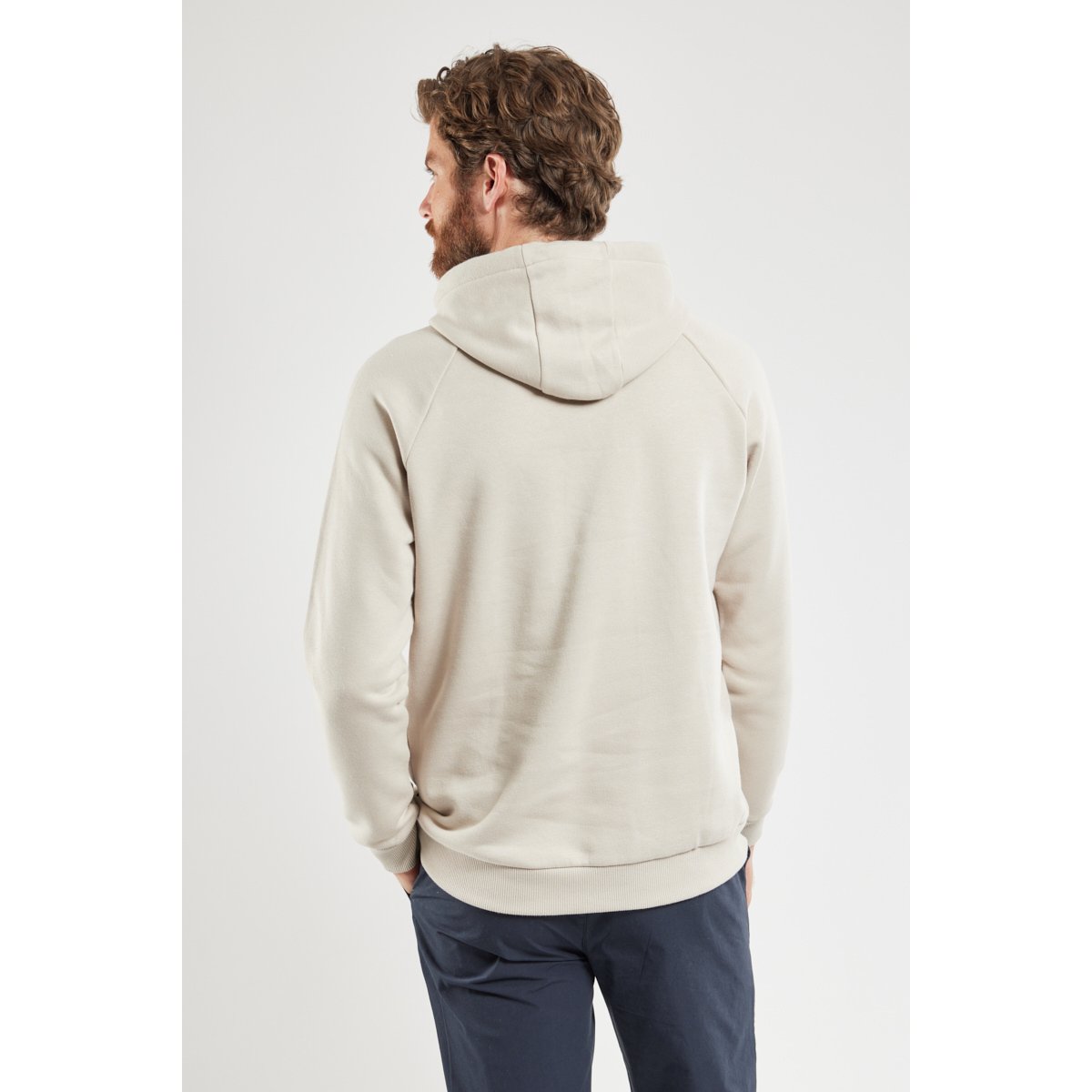 Sweat à capuche en coton bio TRISTANO argile, BERMUDES