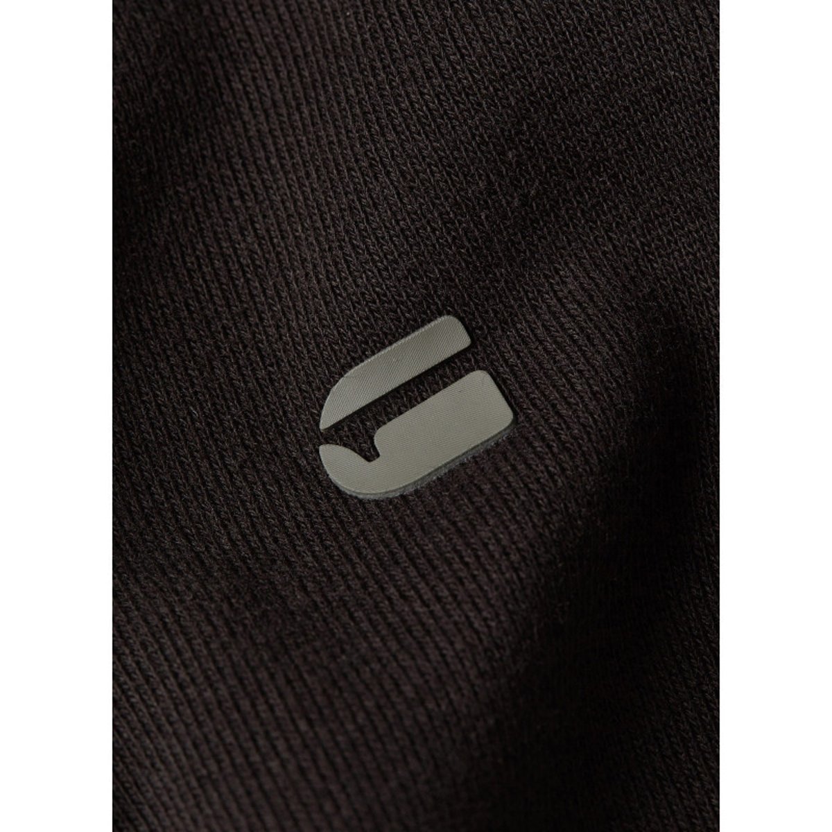 Sweat zippé en coton noir uni avec une coupe droite et un col montant noir, G-Star RAW