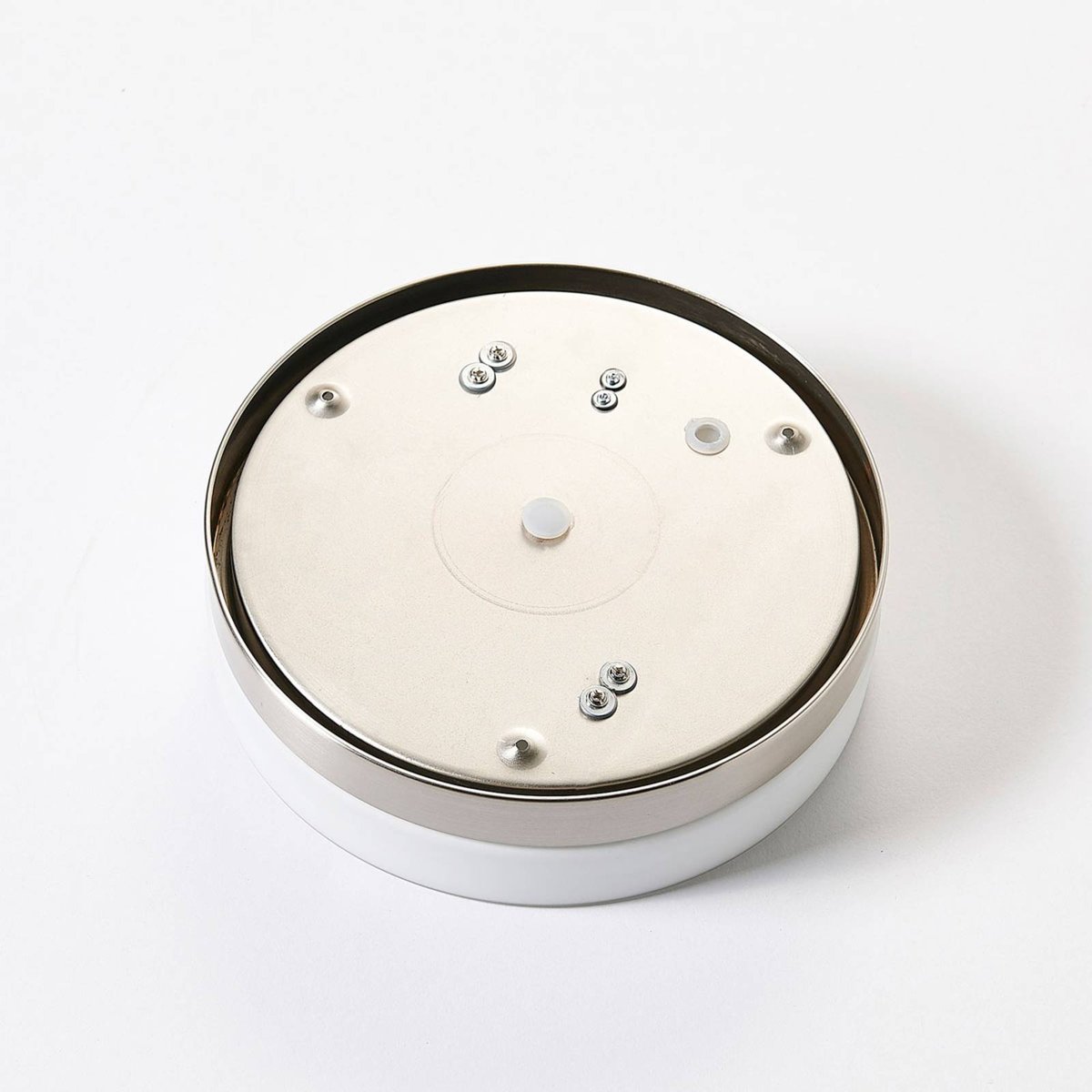 Plafonnier en métal moderne, Amilia blanc, nickel satiné, LINDBY