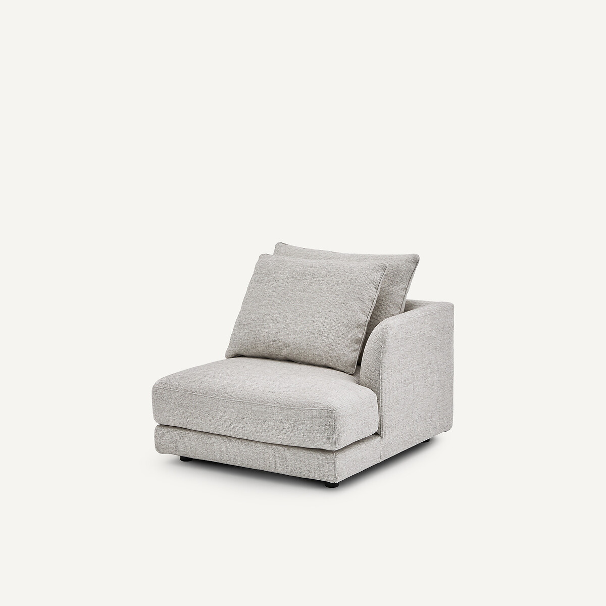 Demi-canapé droit, modulable en toile jaspée, TIBERIO gris/blanc, AM.PM