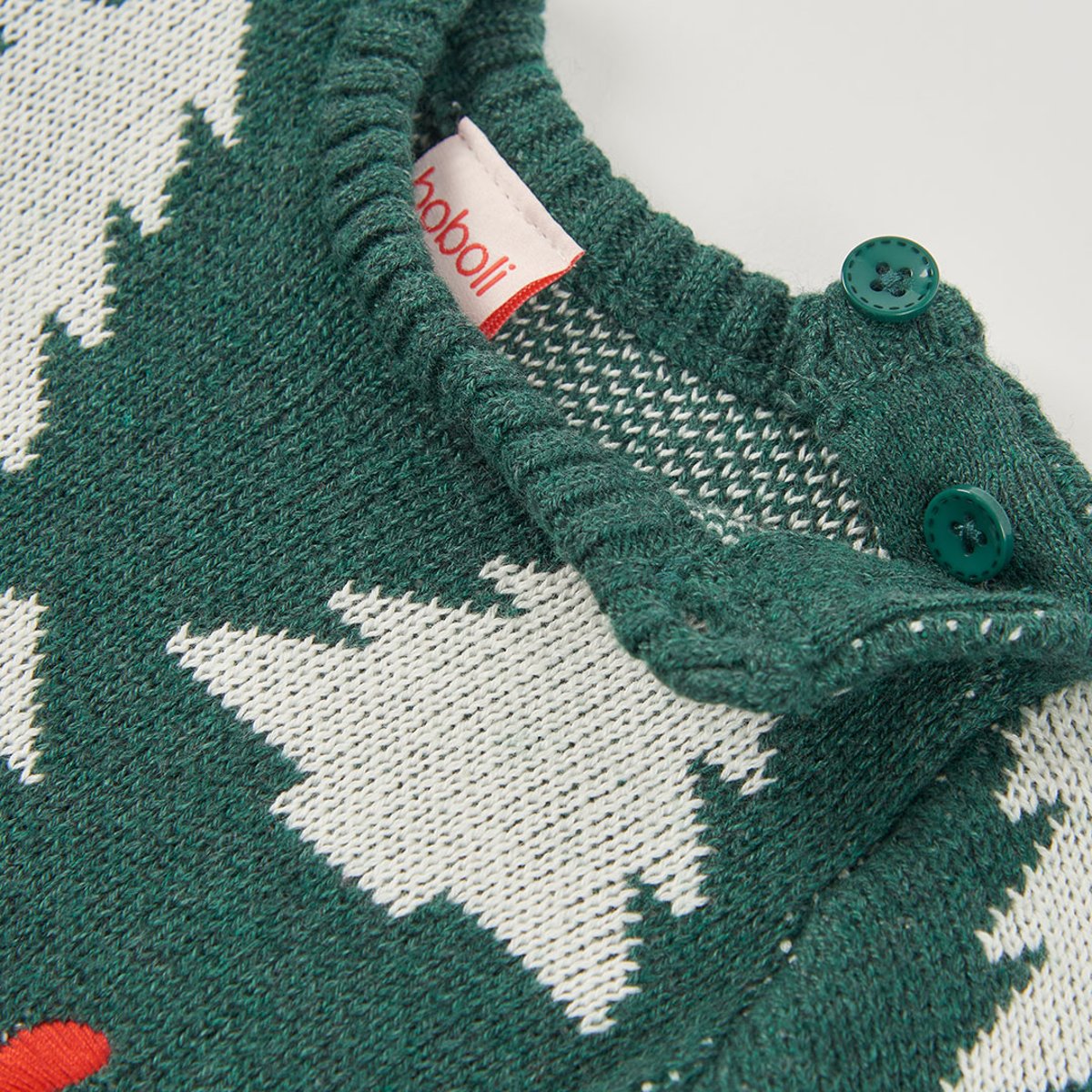 Pyjama bébé imprimée sapins de Noël vert, BOBOLI
