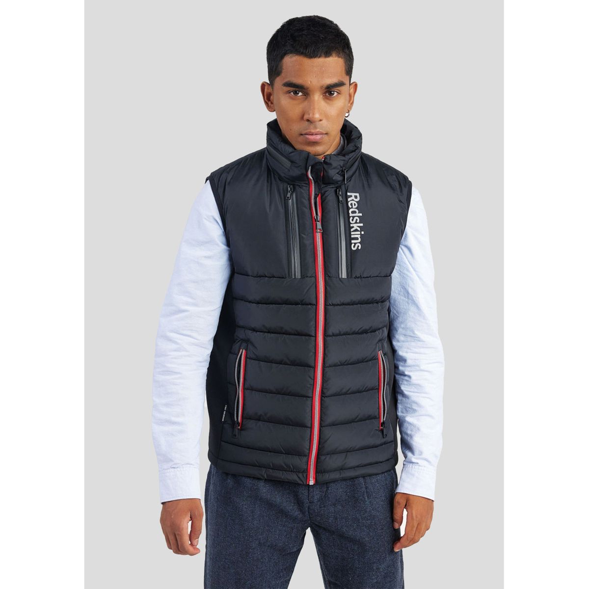 Doudoune col capuche zippé sans manche DEVON SWELL black/black, REDSKINS
