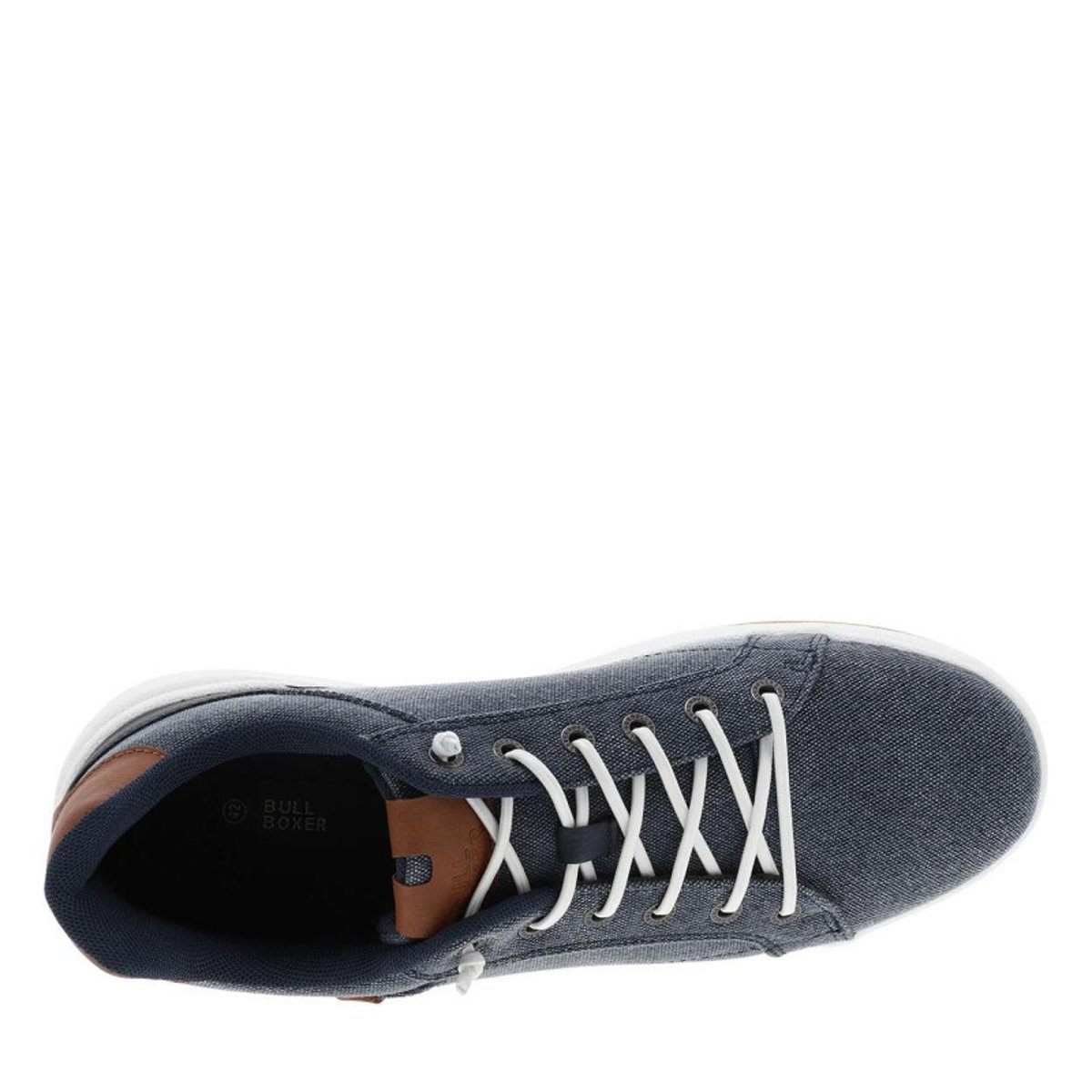 Sneakers bleu marine avec un talon plat et des lacets élastiqués bleu foncé, BULLBOXER