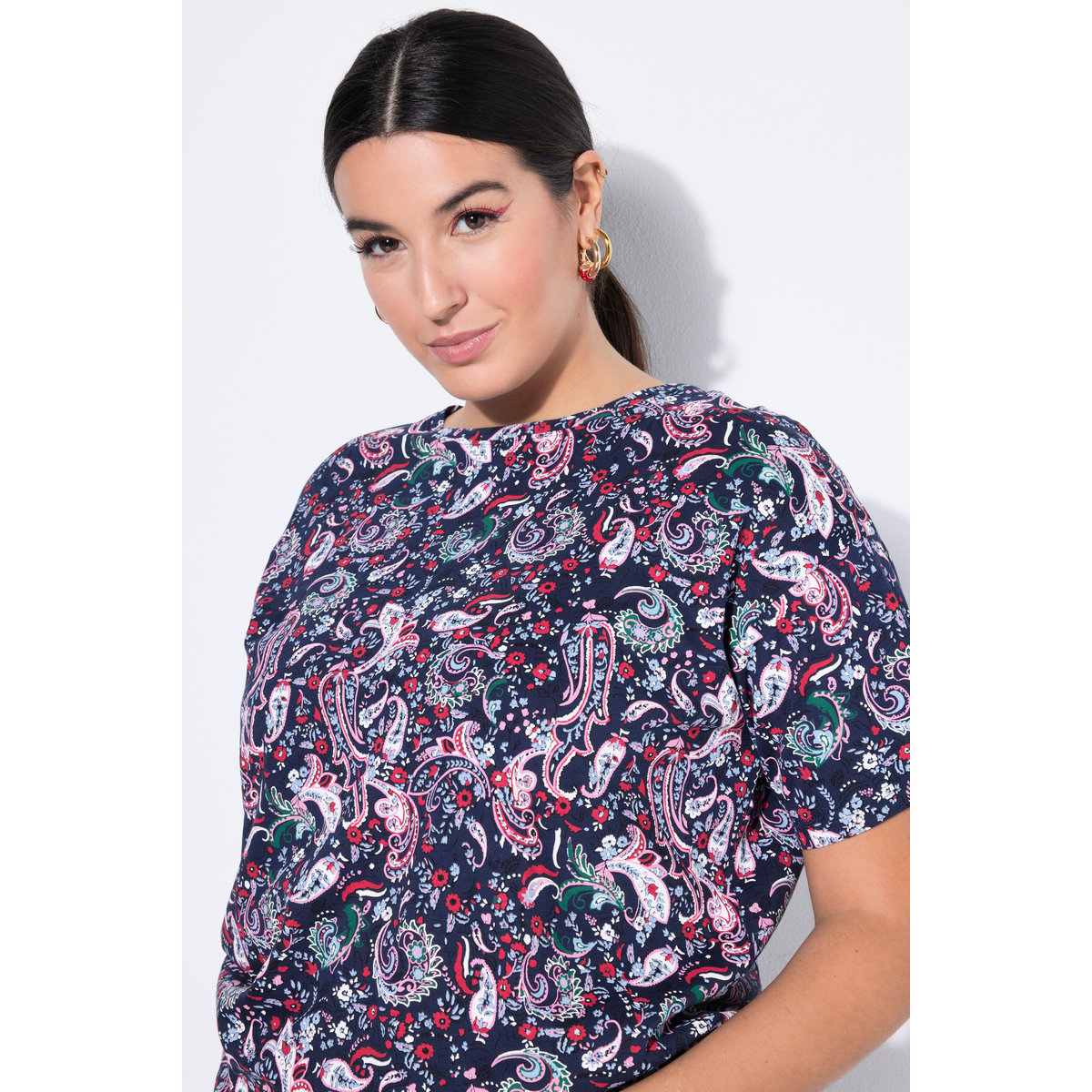 T-shirt oversize, imprimé cachemire marine, STUDIO UNTOLD