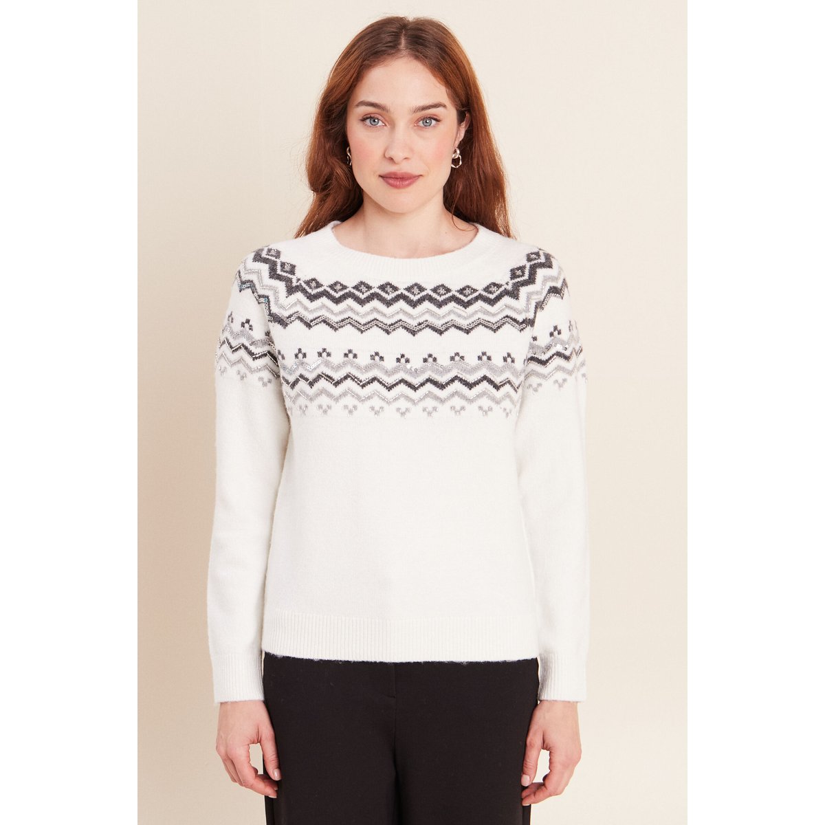 Pull col rond ecru, BREAL