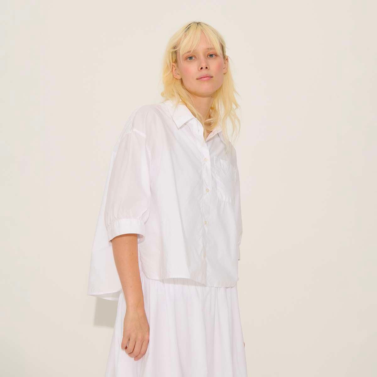 Chemise en coton manches courtes PRETTY blanc, BENSIMON
