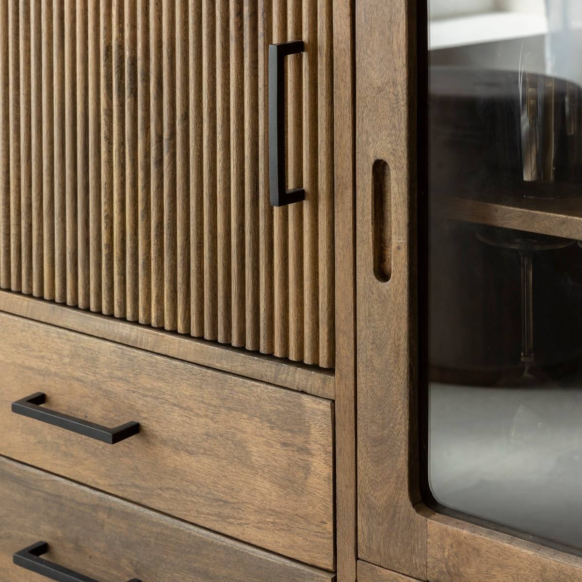 Buffet en bois de manguier et métal JOY bois foncé, MADE IN MEUBLES 