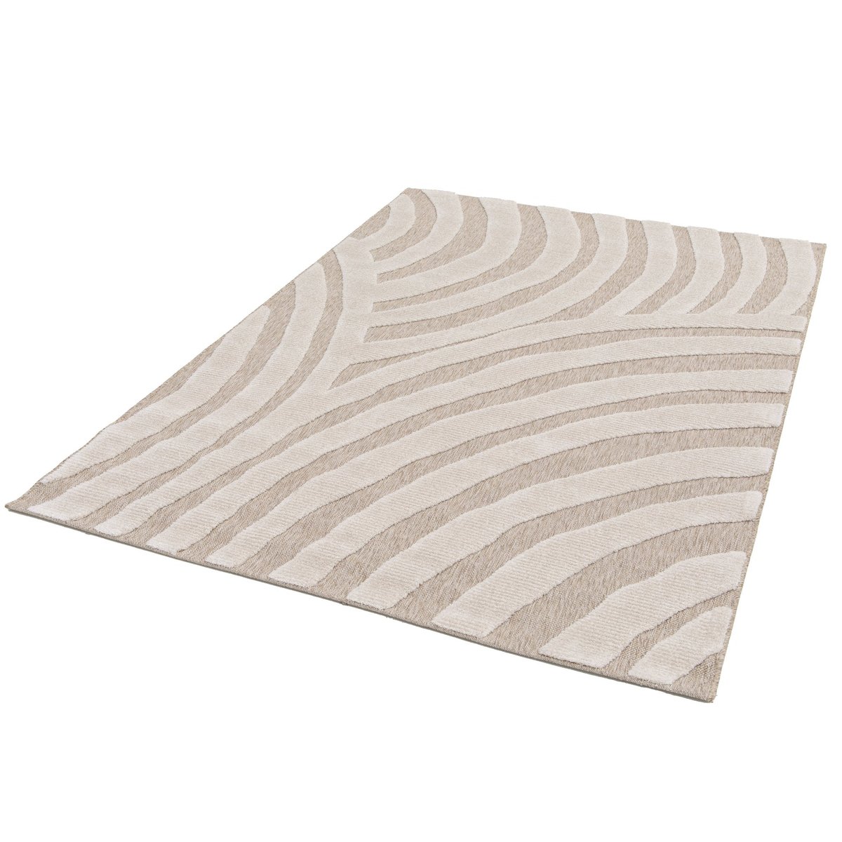 Tapis en relief style japandi ONDE beige sable, AFK LIVING