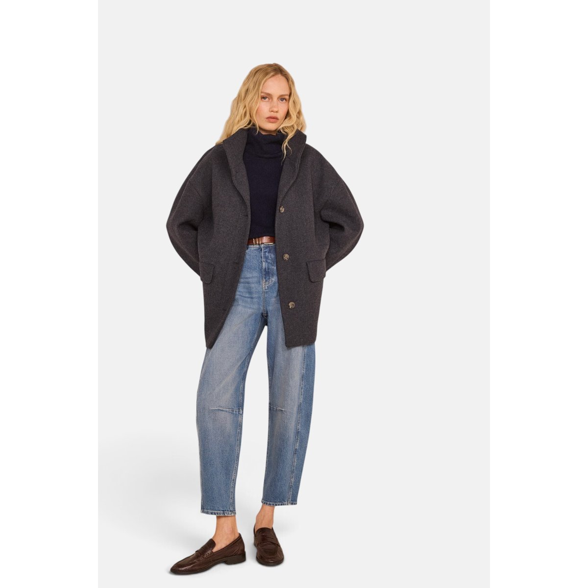 Manteau en laine mélangée CELIA gris souris, Maison 123
