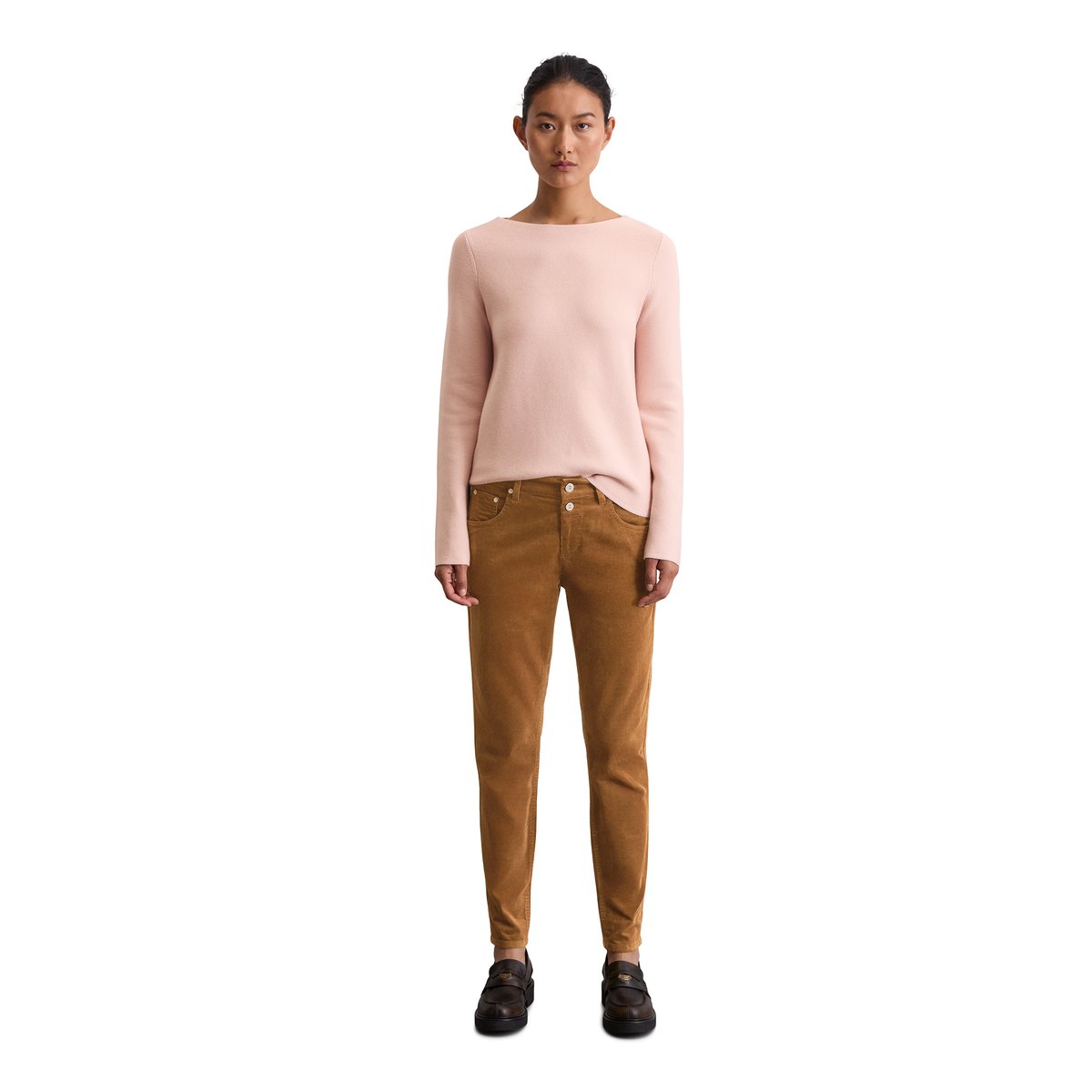 Pull slim en coton bio rose, MARC O'POLO