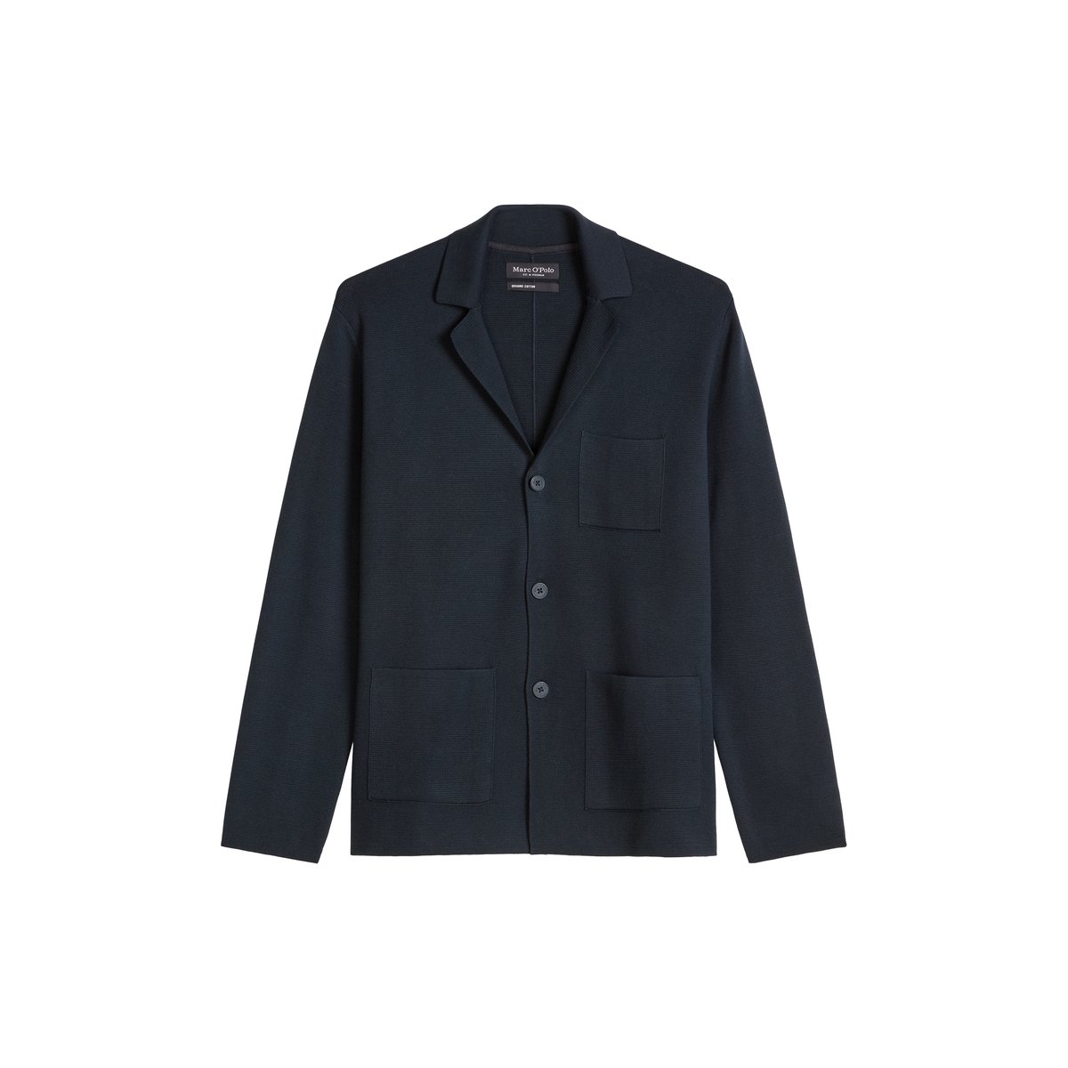 Blazer en maille, coupe classique en coton biologique certifié bleu, MARC O'POLO