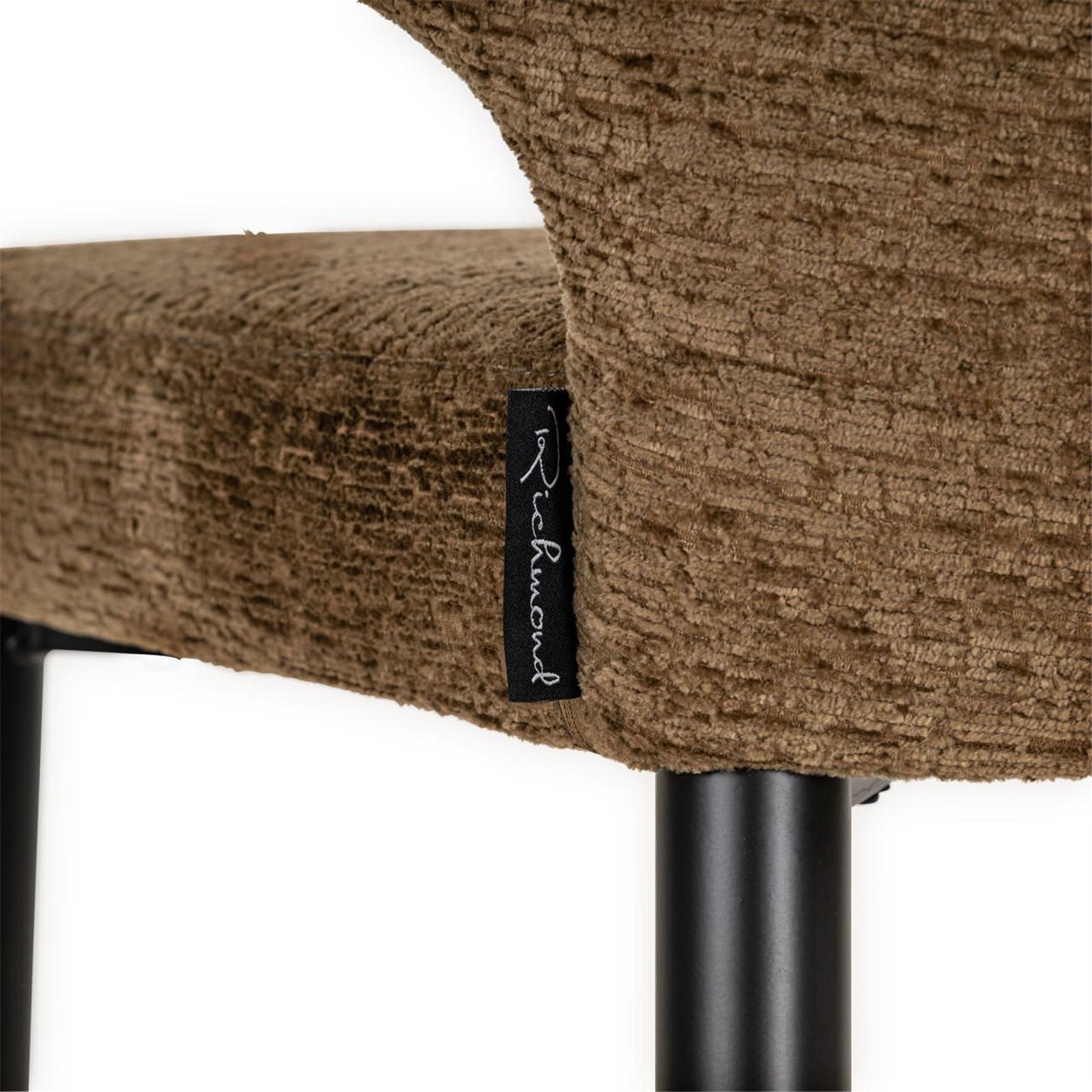 Tabouret de comptoir en tissu texturé brandy et noir, RECOLLECTION