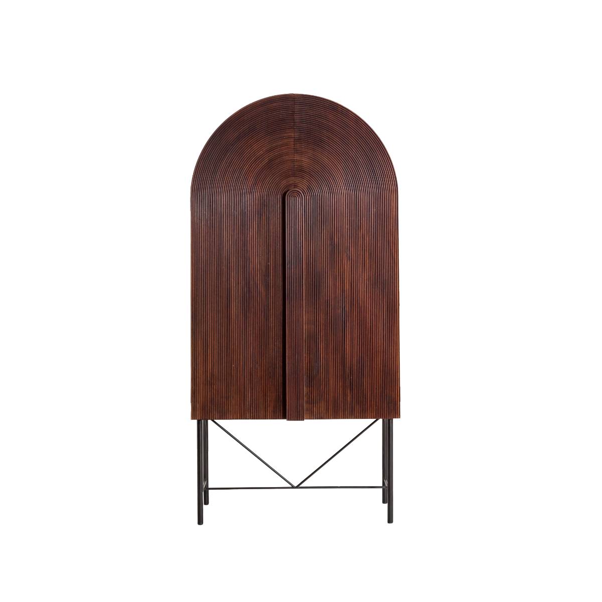 Armoire en bois de manguier ovale JULIO bois foncé, MADE IN MEUBLES